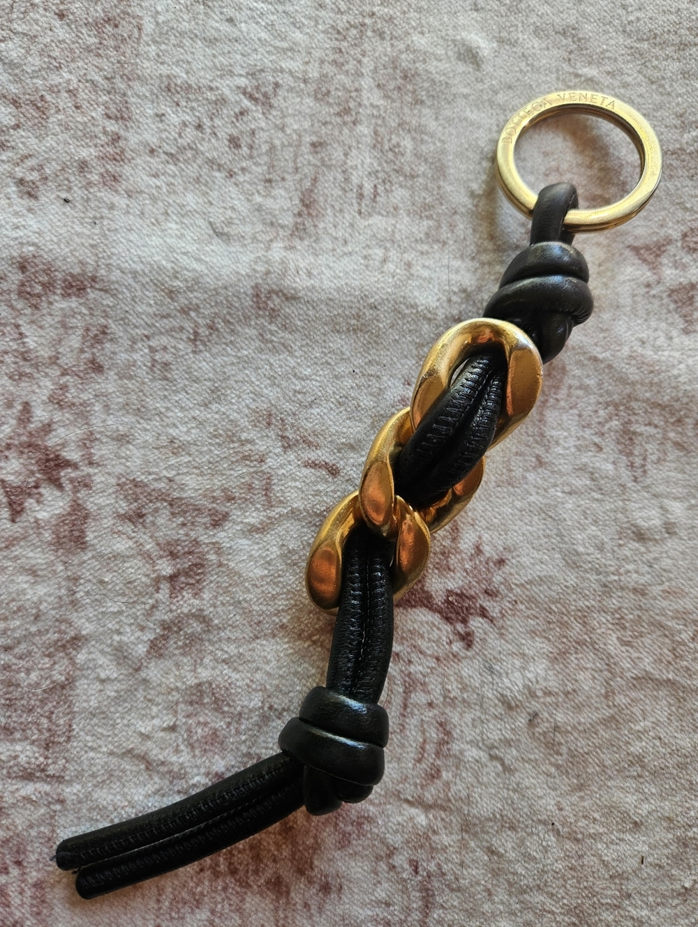 Bottega Veneta Intreccio leather and chain keyring